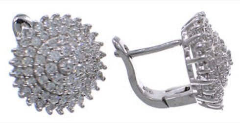 Cubic Zirconia Genuine Sterling Silver Post Earrings Jewelry AS55294
